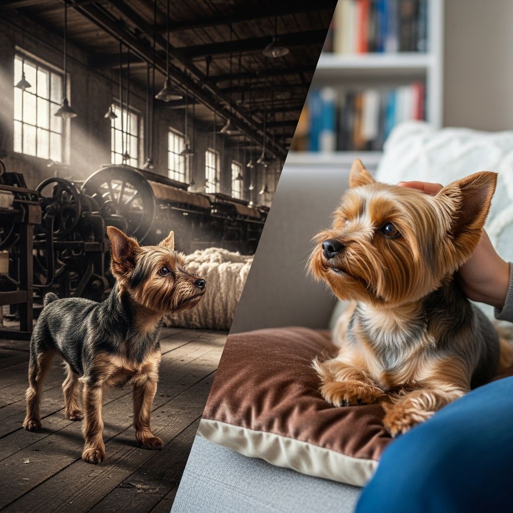 Discover the Yorkshire Terrier's remarkable journey from working-class ratter to luxury lapdog and beloved family pet.