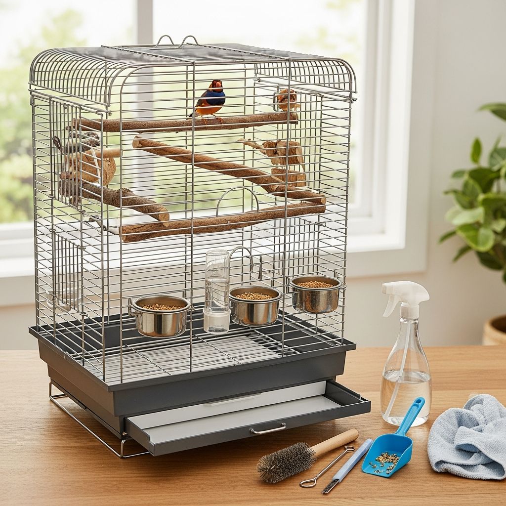 Bird Cage Maintenance: 3 Essential Routines For Health Master daily, weekly, and monthly routines to keep your bird's home pristine and hygienic.