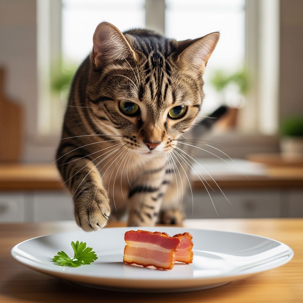 Can Cats Eat Bacon? 4 Major Risks For Pet Parents Discover why bacon tempts cats but poses serious health risks, and learn safer ways to treat your feline friend.