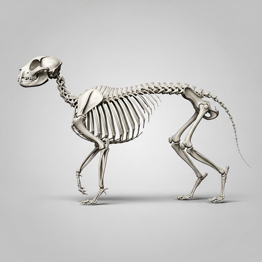 Cat Skeleton: 230 Bones Guide For Vet Students Master feline skeletal anatomy with detailed breakdowns of bones, joints, and unique features essential for veterinary training.