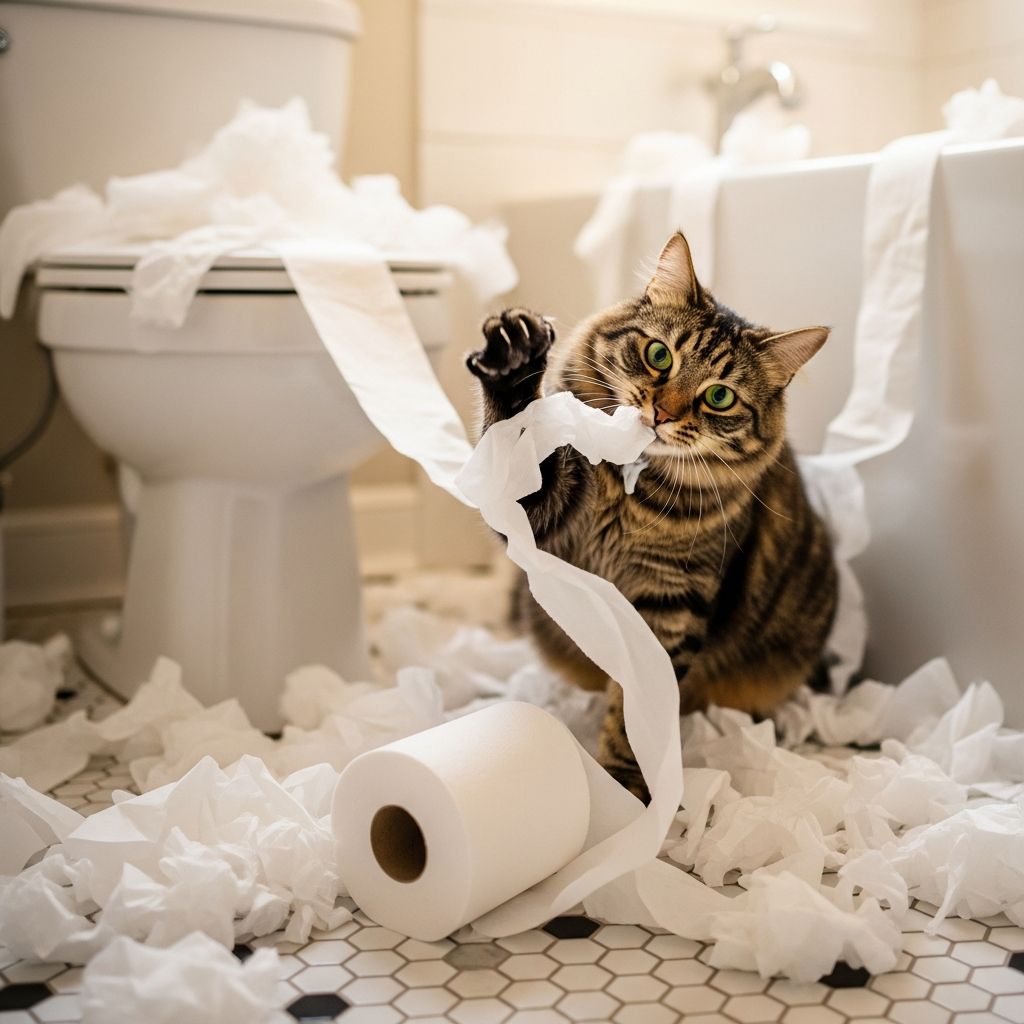 Cat Toilet Paper Shenanigans: Causes and Fixes Discover why your cat loves unraveling toilet paper and explore proven strategies to reclaim your bathroom peace without frustration.