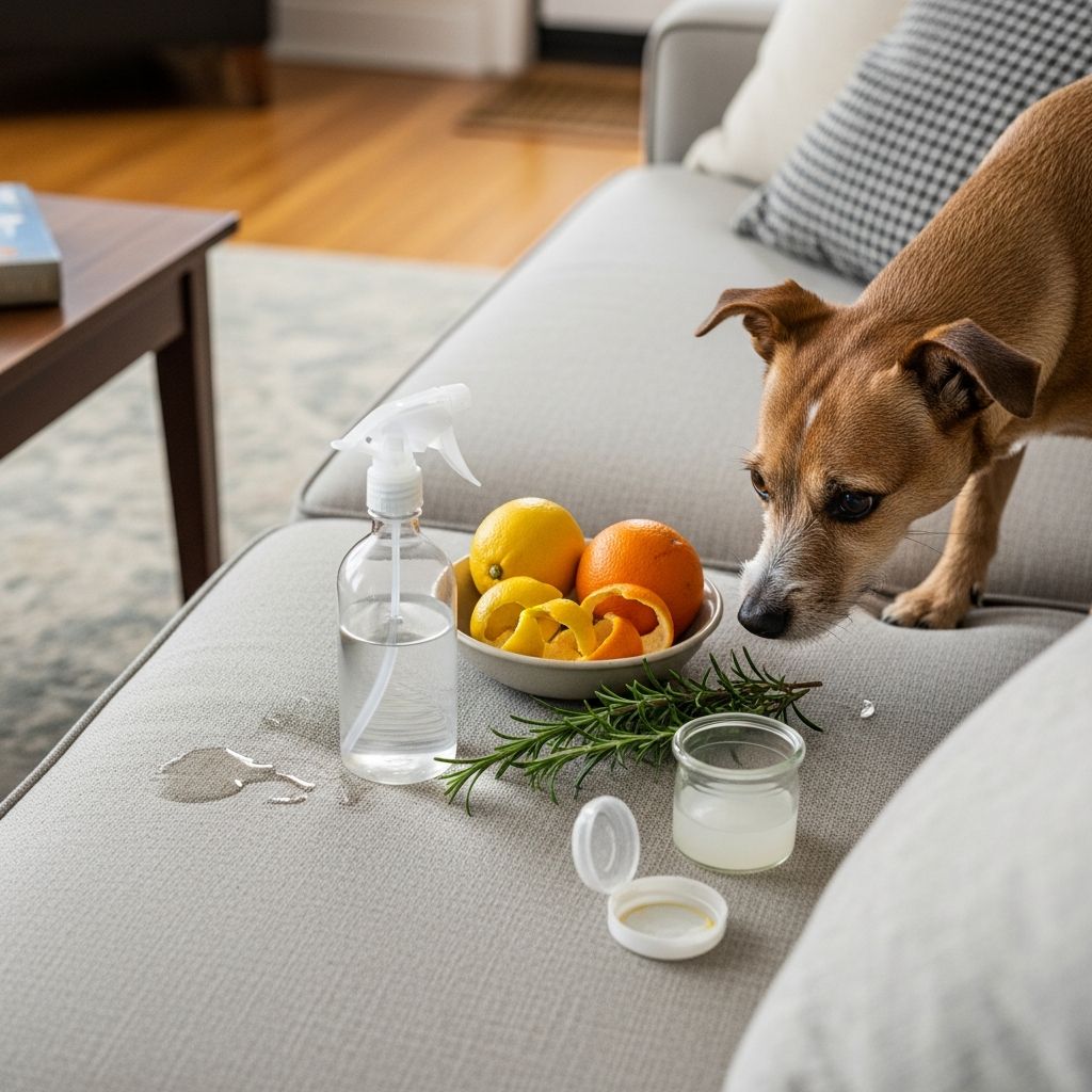Protect your home furnishings from canine mischief using safe, natural homemade sprays and deterrents that dogs instinctively avoid.