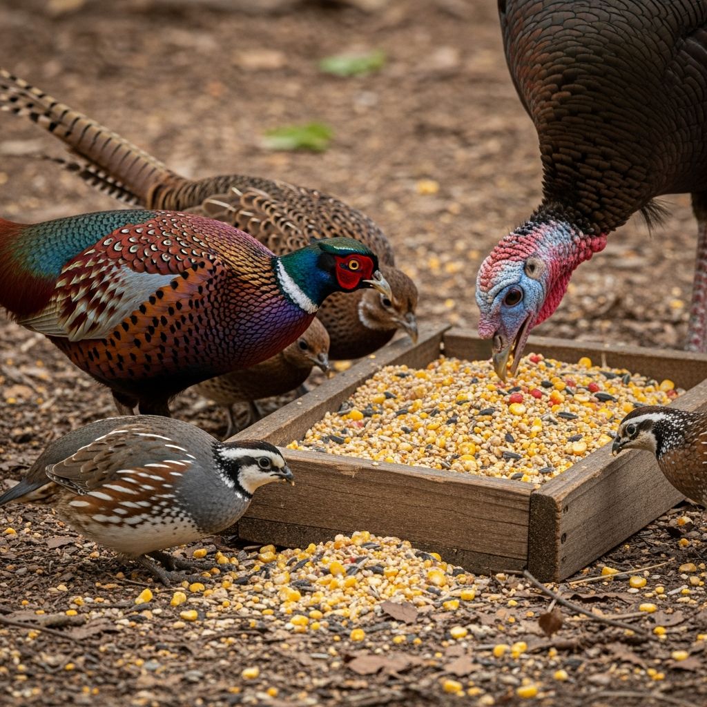 Feeding Gallinaceous Birds: Quail, Pheasants, Turkeys Comprehensive guide to optimal nutrition for quail, pheasants, turkeys, and related gallinaceous species in captivity and farming.