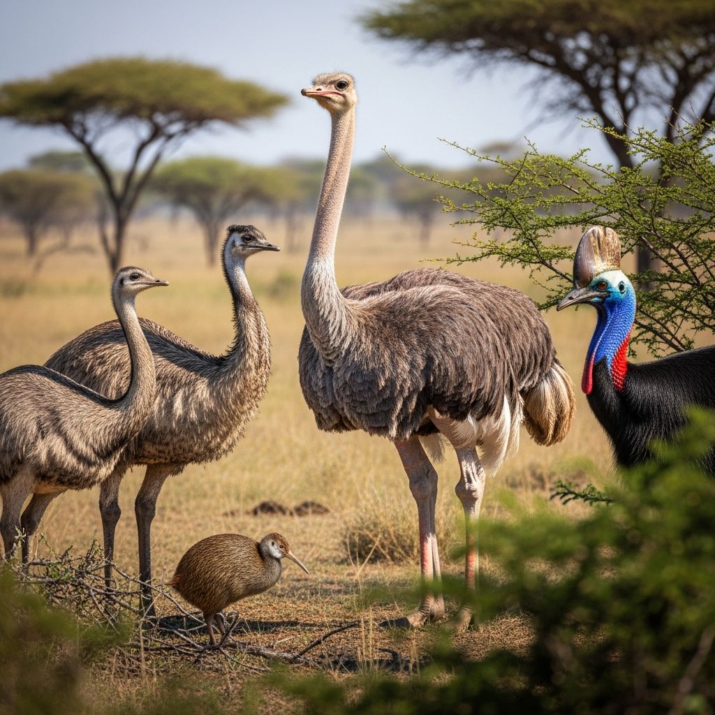 Flightless Giants: Understanding Ratite Birds Explore the unique biology and characteristics of the world's most remarkable flightless birds.