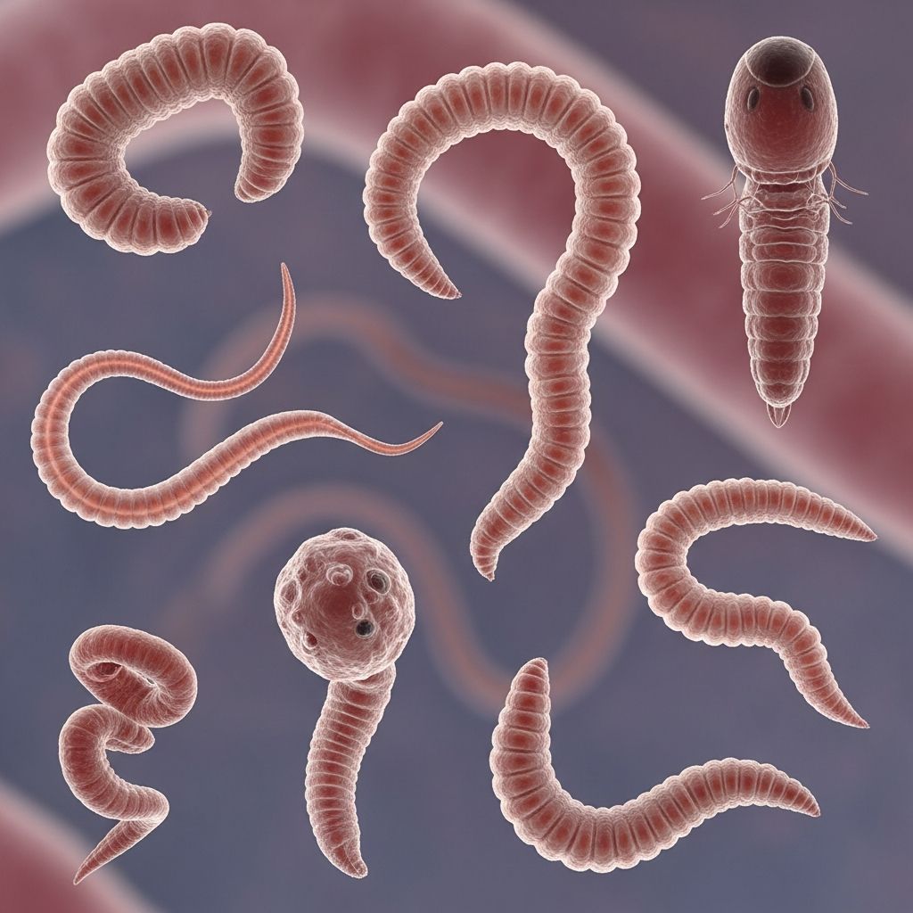 Comprehensive guide to identifying, preventing, and treating intestinal worms and protozoa affecting swine health and productivity.