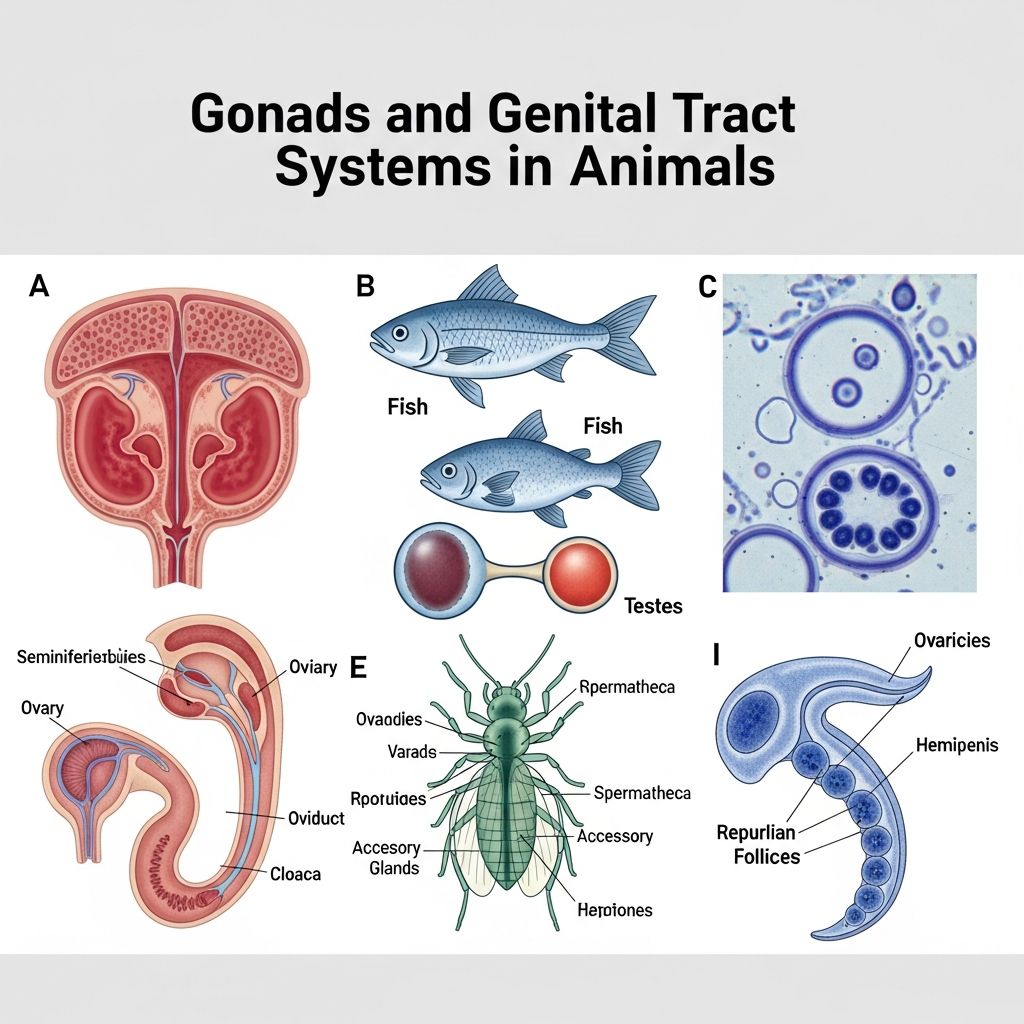 Gonads and Genital Tract Systems in Animals Comprehensive overview of reproductive anatomy across animal species