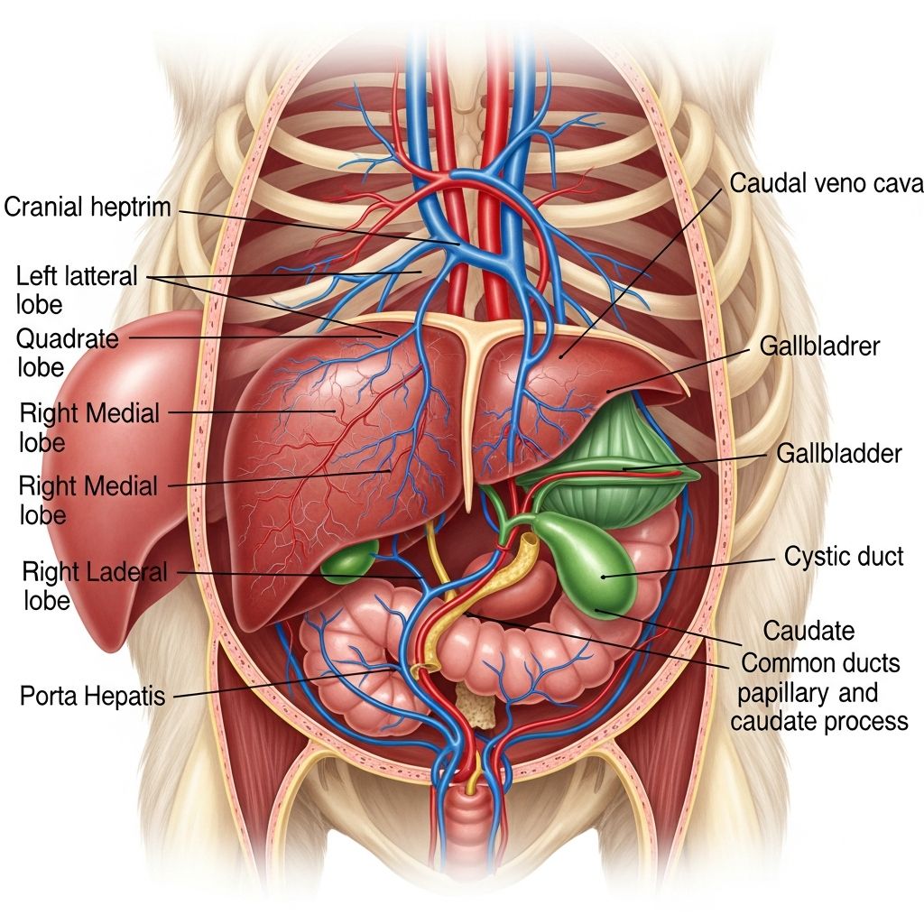 Explore the intricate structure and vital functions of the liver and biliary system in dogs and cats for better veterinary care.