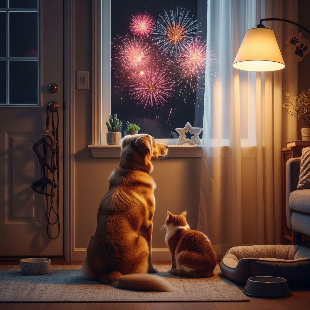 Essential strategies to shield your pets from holiday chaos, fireworks frights, and toxic temptations this New Year's Eve.