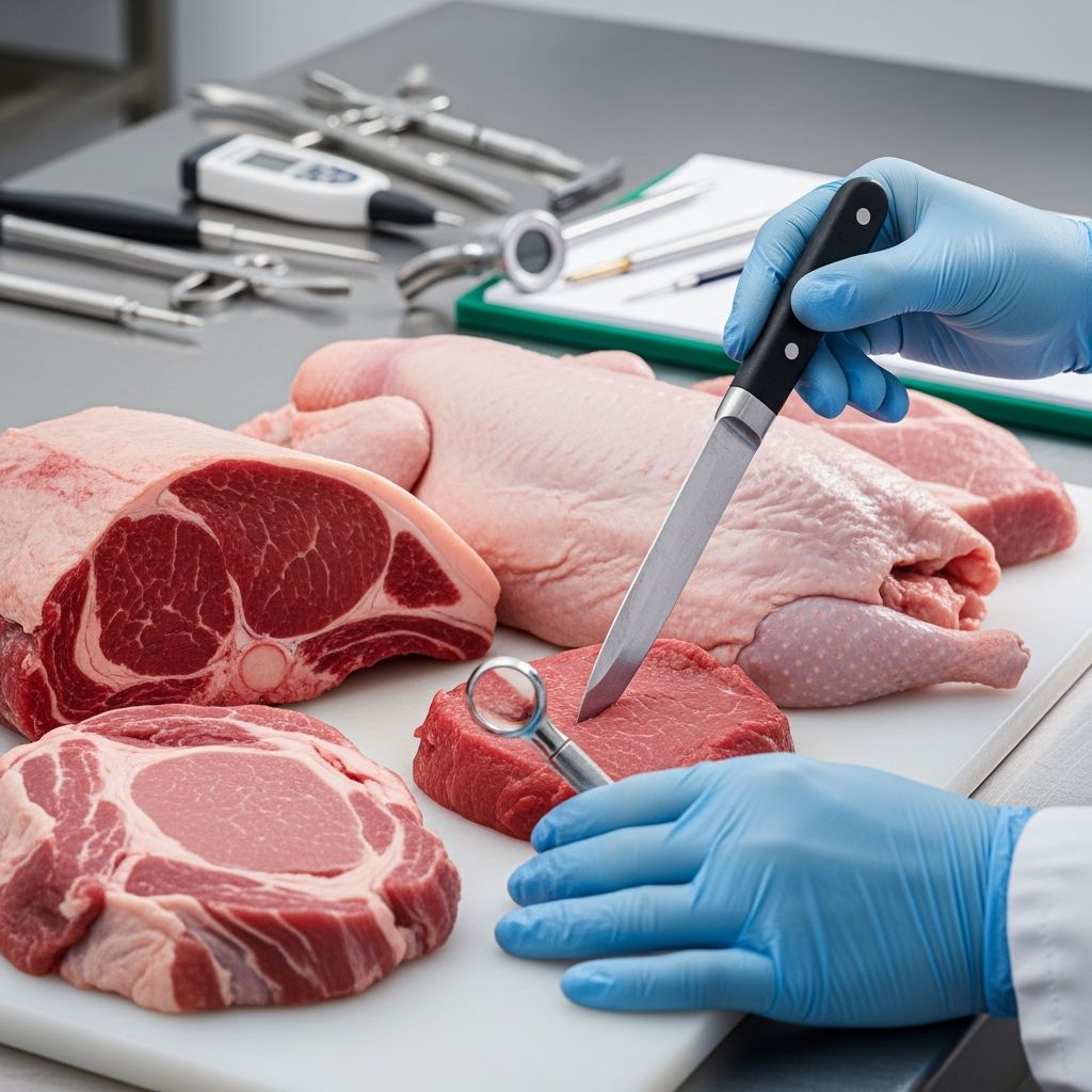 Postmortem Meat Inspection: Essential Procedures Comprehensive guide to postmortem inspection techniques ensuring meat safety across livestock species from cattle to poultry.