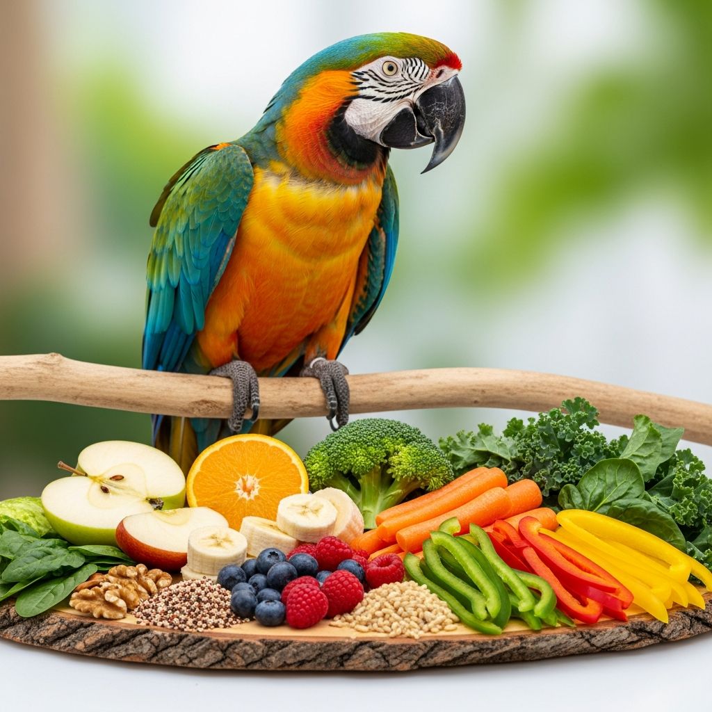 Psittacine Nutrition: 5 Core Components For Healthy Parrots Comprehensive strategies for optimal feeding of parrots and related birds to promote health and longevity in captivity.