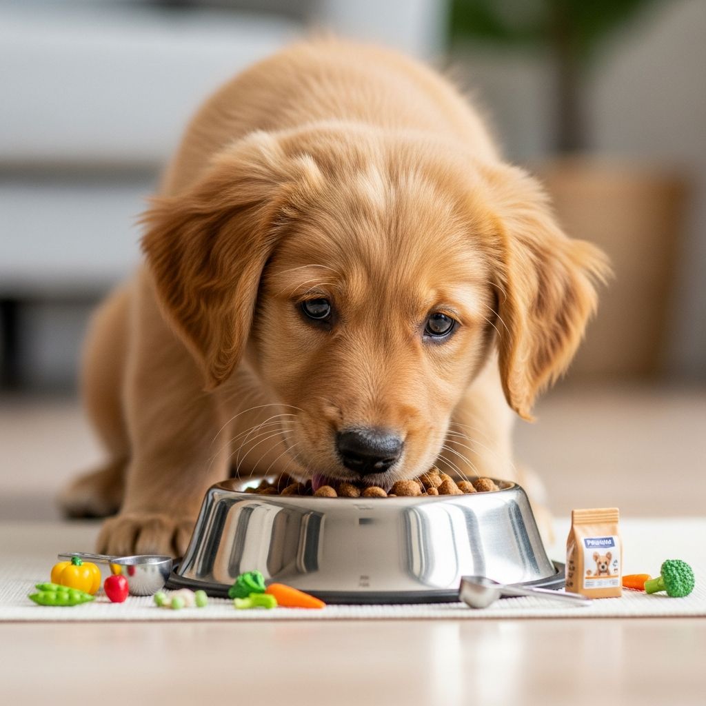 Master the essentials of puppy feeding with age-appropriate portions and schedules.