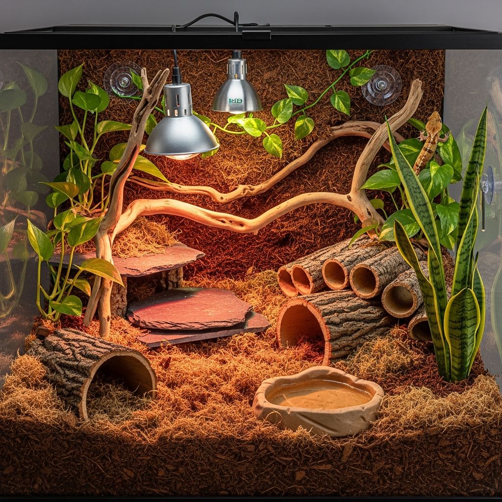 Master the art of creating a thriving home for your reptile with expert tips on enclosures, climate control, and daily upkeep.