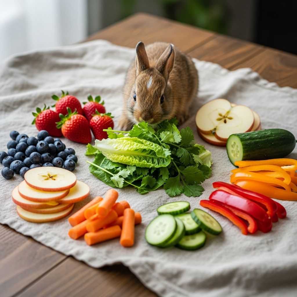 Discover the best fruits, vegetables, and greens to keep your rabbit healthy, happy, and properly nourished every day.