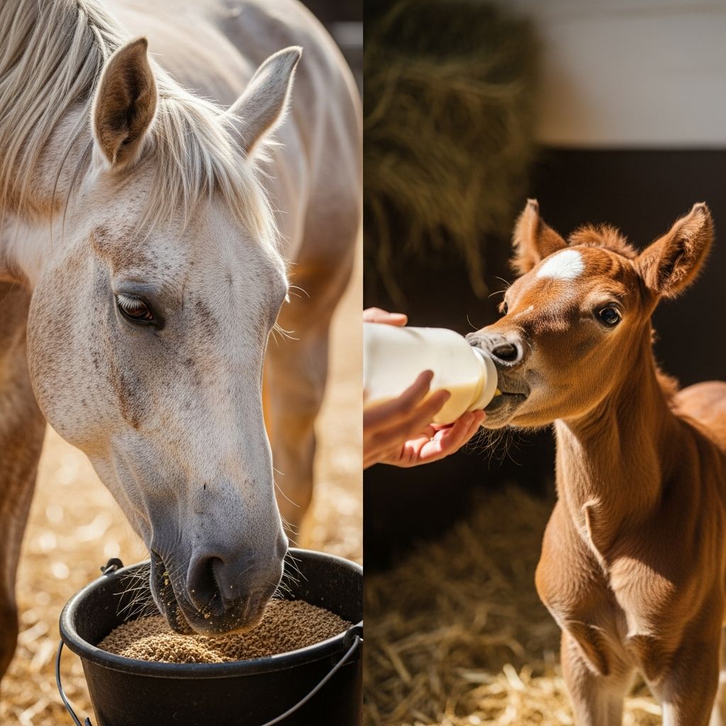 Senior Horse Nutrition and Orphan Foal Care Expert strategies for nourishing aging equines and raising healthy foals without maternal milk, ensuring vitality and growth.