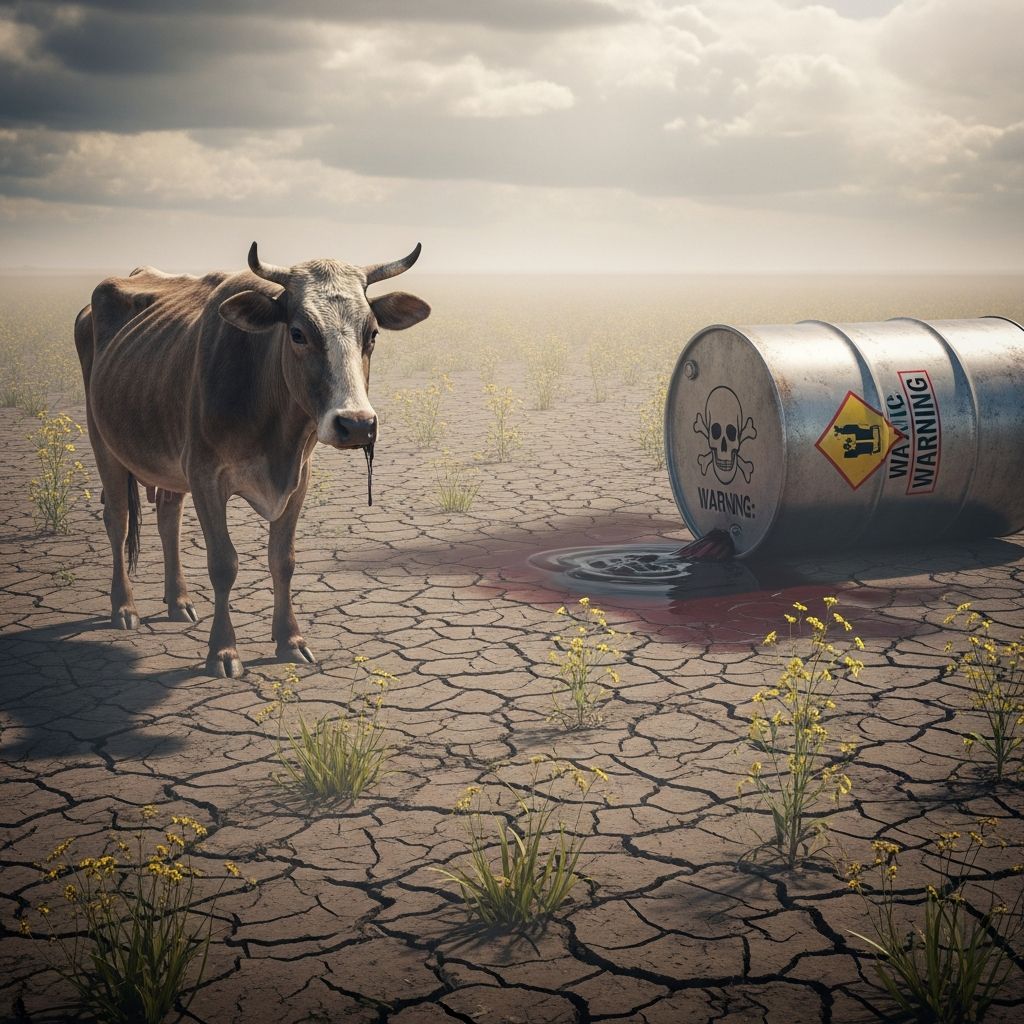 Explore the dangers of inorganic herbicides and organic arsenicals for farm animals, including symptoms, prevention strategies, and vital treatment protocols.