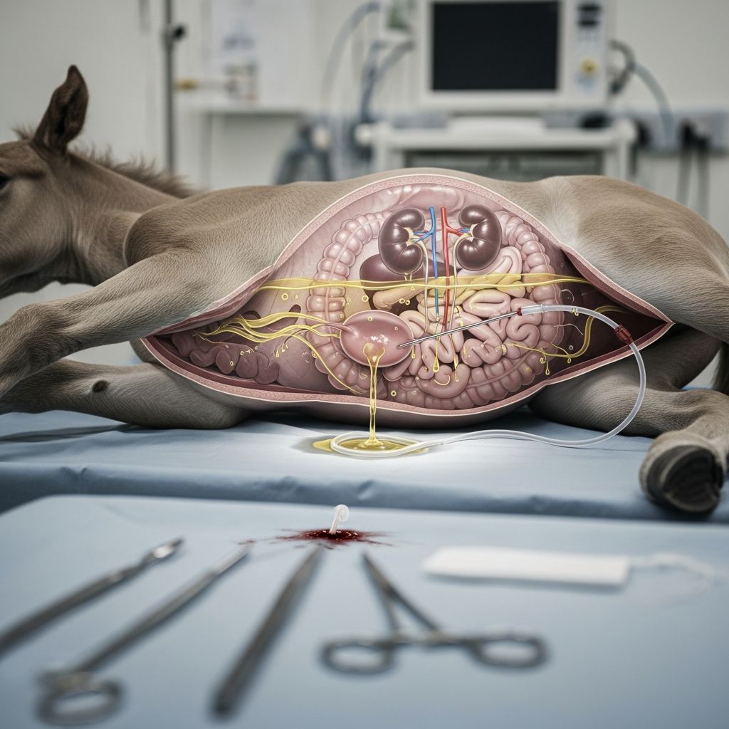 Uroperitoneum In Foals: Signs, Emergency Care, 64% Survival Essential guide to recognizing, diagnosing, and treating urine leakage in newborn foals for better outcomes.