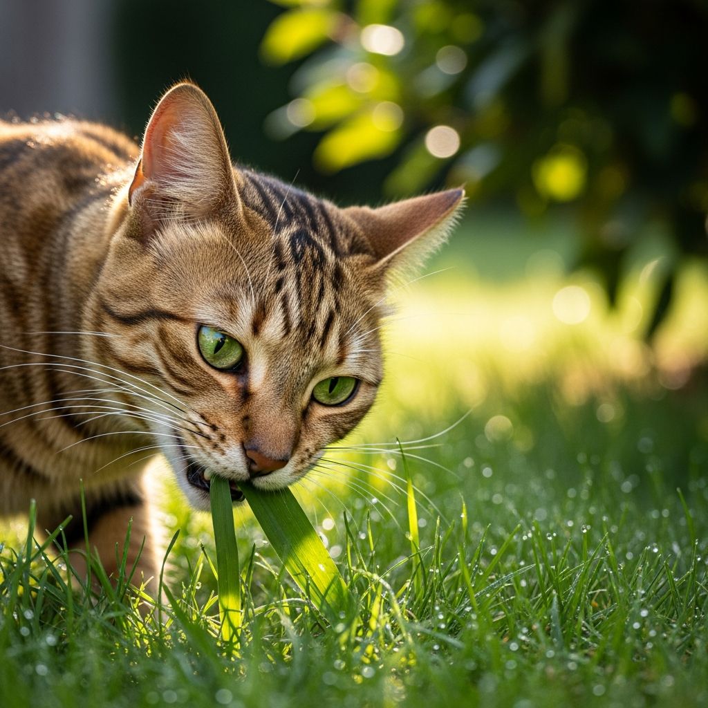 Uncover the fascinating reasons behind your cat's grass-munching habit, from ancient instincts to modern digestive aids.