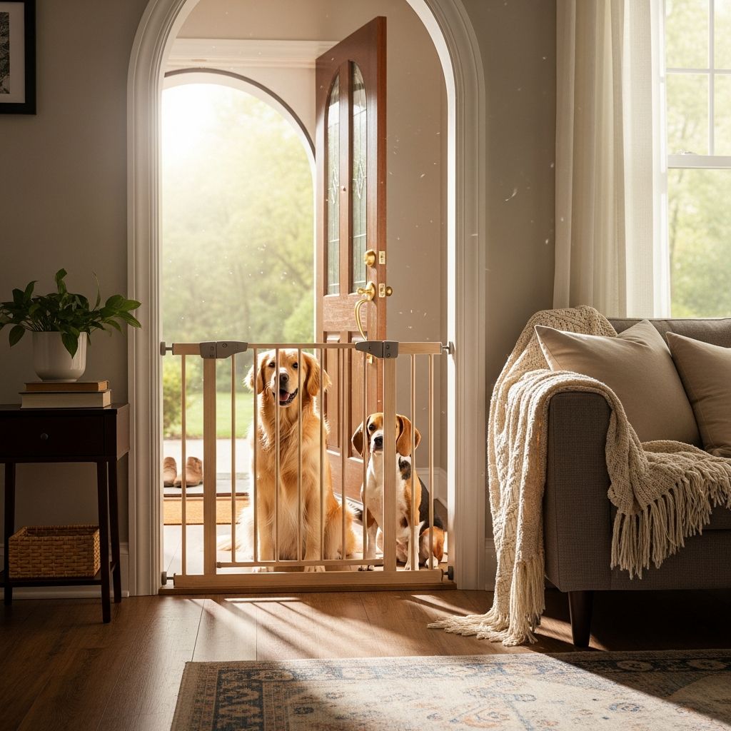 Calm Canine Greetings: Dog Gates for Visitor Prep Master door etiquette with your dog using gates, spots, and positive techniques for stress-free guest arrivals every time.