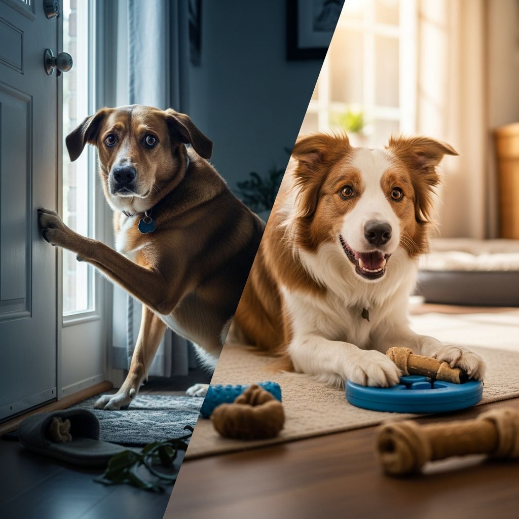 Decoding Dog Alone-Time Woes: Anxiety or Play? Learn to spot if your dog's destructive habits signal true separation anxiety or just playful mischief, with expert tips to help.