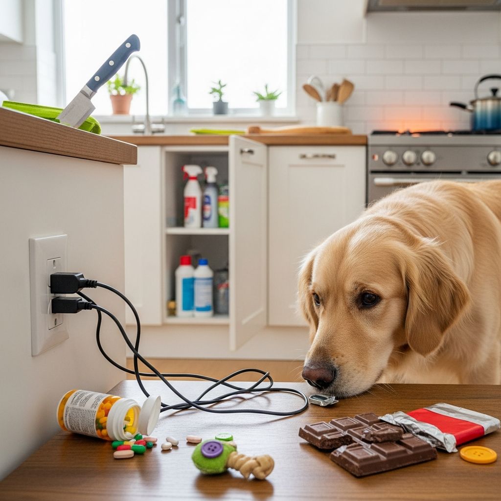 Discover critical steps to eliminate household dangers and create a secure living space for your canine companion every day.