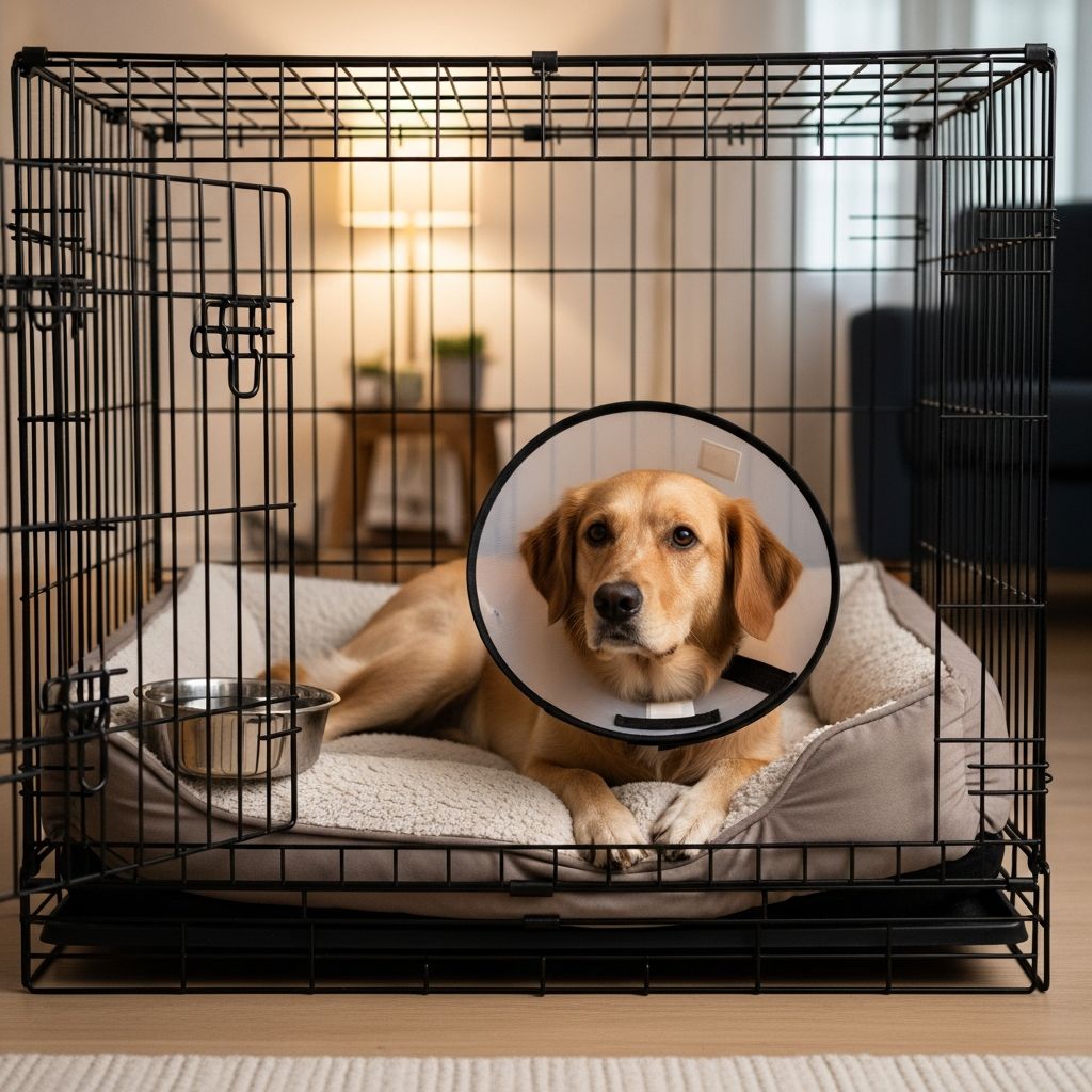 Essential strategies to support your dog's recovery during mandatory crate confinement periods.