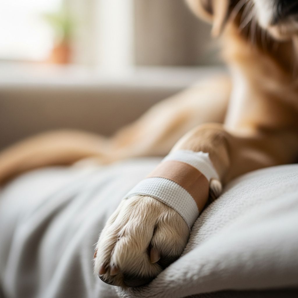 Expert guide to treating cuts, burns, and tears on your dog's paw pads with first aid steps and vet care tips.