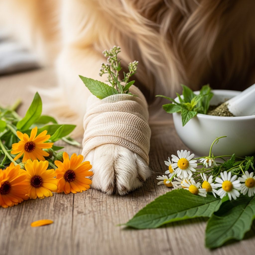 Herbal Healing for Dog Injuries Discover safe, natural herbal remedies like calendula and St. John's wort to treat your dog's cuts, sprains, and wounds effectively at home.