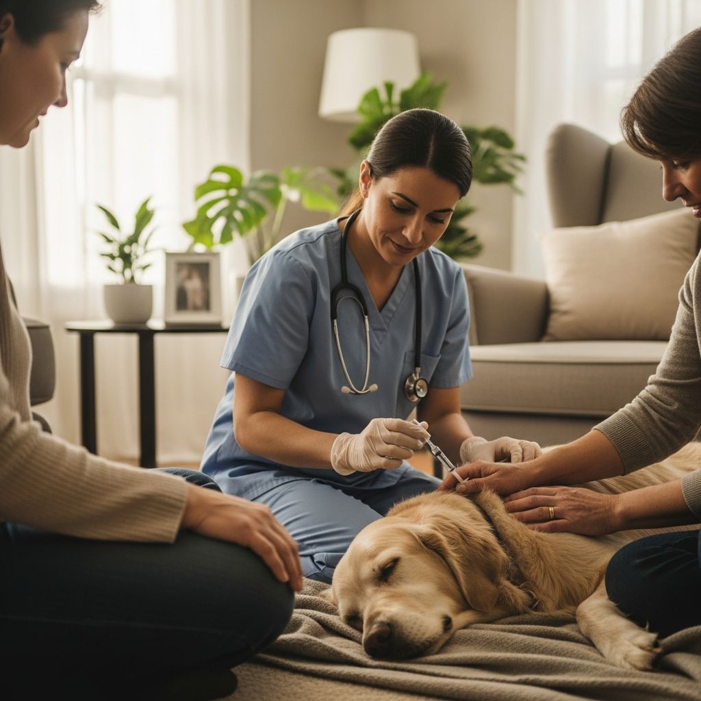 Compassionate steps for a peaceful farewell to your beloved dog at home, ensuring comfort and dignity in their final moments.