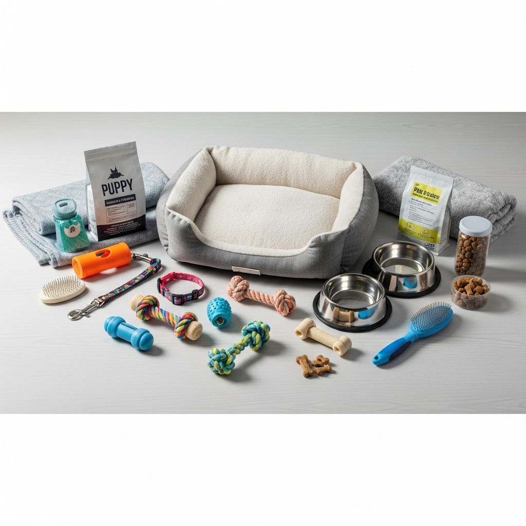 New Puppy Gear Guide Essential supplies checklist for welcoming your new puppy home with confidence and comfort.