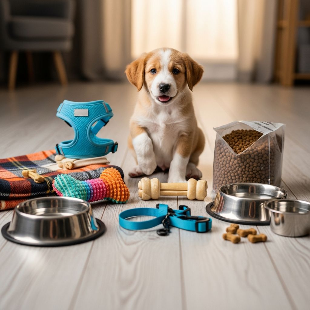 Essential supplies and equipment to welcome your new puppy home with confidence and comfort.