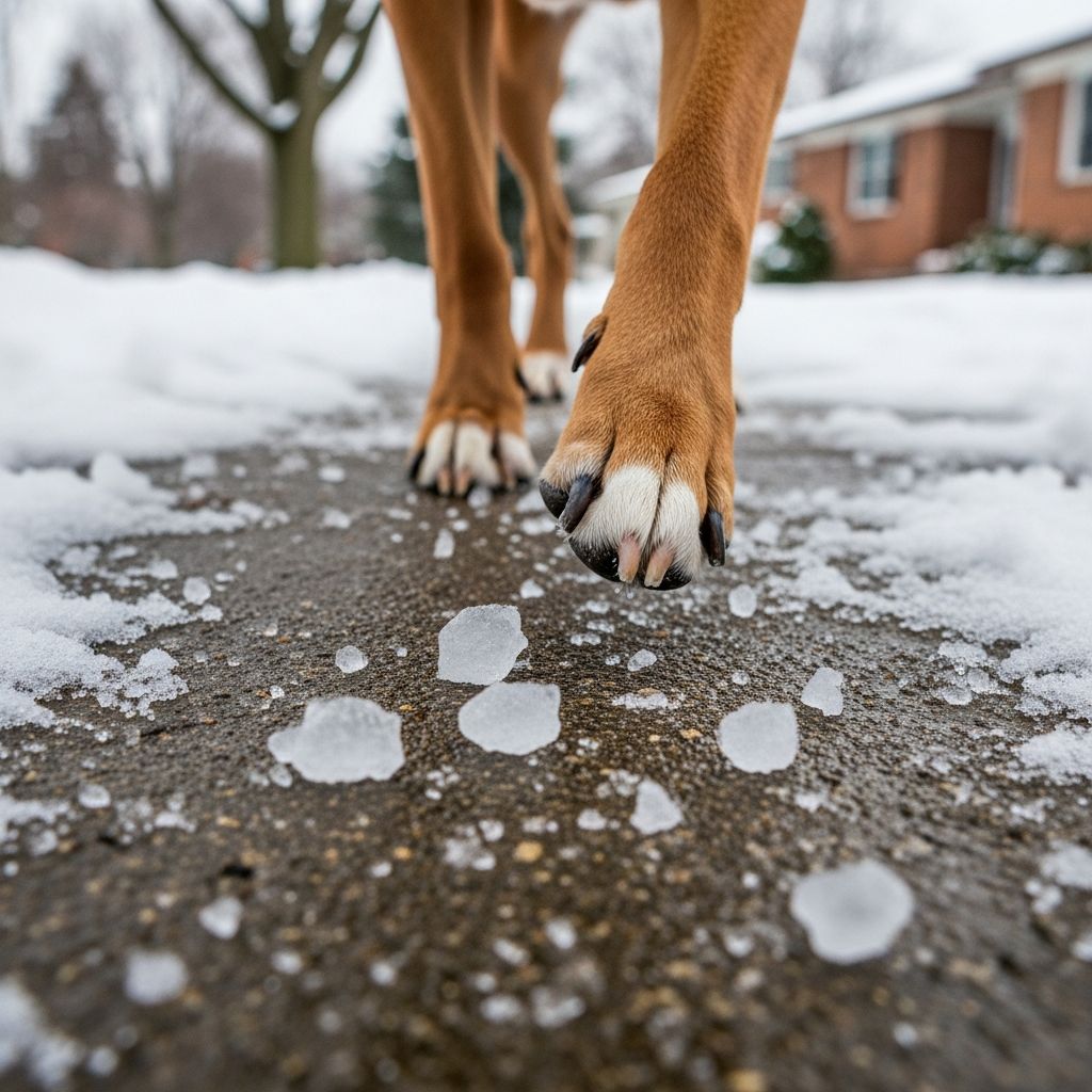 Discover the risks of winter deicers like rock salt on your dog's paws and health, plus safe alternatives and prevention tips for worry-free walks.