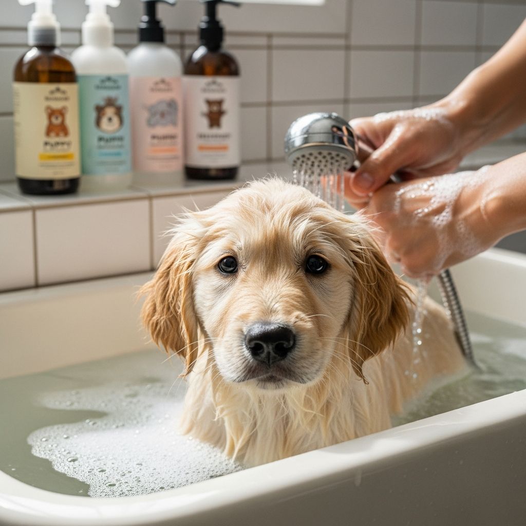 Puppy Shampoo Selection Guide Master the essentials of selecting appropriate cleansing products for young canines.