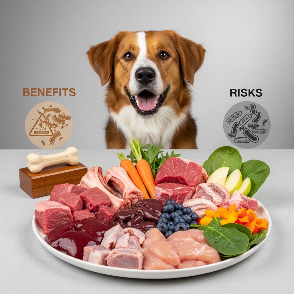 Explore the potential advantages and serious health hazards of raw feeding for dogs, with expert guidance on balancing nutrition and safety.