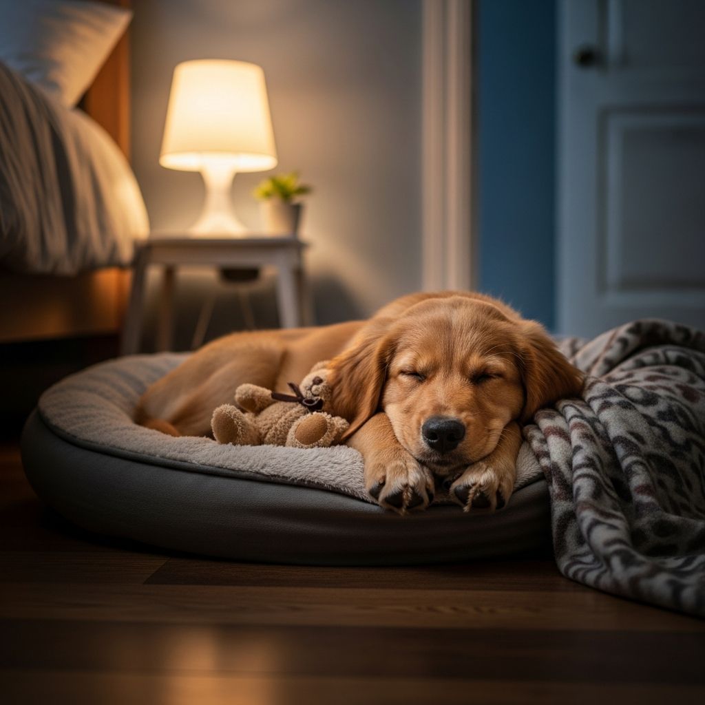 Puppy Nighttime Sleep Guide Master proven strategies to help your new puppy sleep through the night for peaceful rest for both of you.